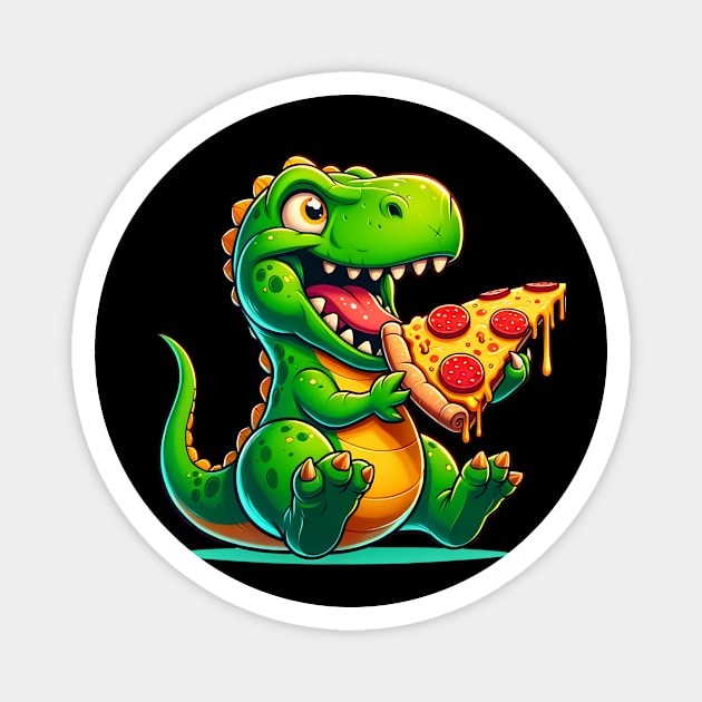 Funny Pizza T rex Dinosaur, Pizza Lover Magnet by logiamerch